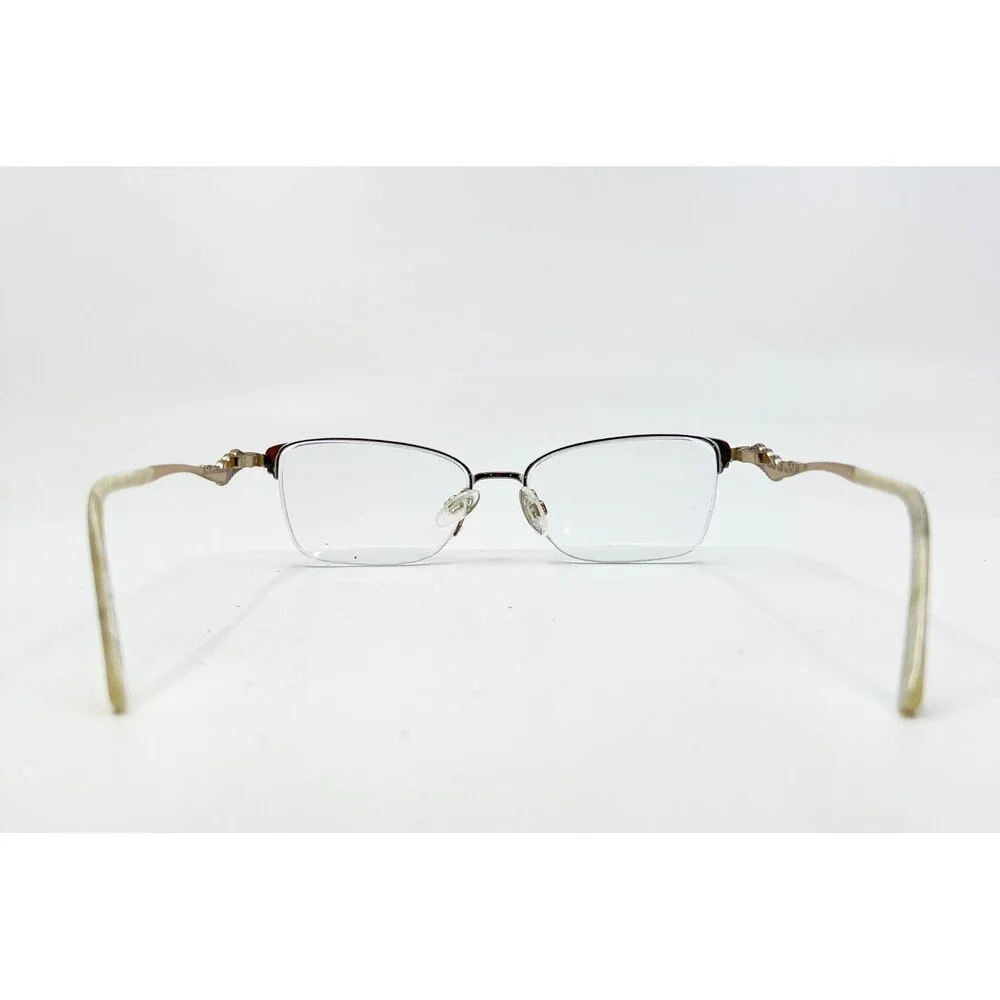 Diva Eyeglasses Women Gold Rhinestone Half Rim 5546 54-16-135